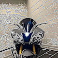 Pikkukuva 2 / 5: Moottoripyörän peilit Tuuli Siipi Säädettävät Kiertävät Sivupeilit Yamaha Yzf R1 R6 R25 R3 R125 R15 Fz6r R6s Tarvikkeet_lahja G