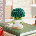 Miniatyrbild 4 av 5: 2 st Mini Rolig Positiv Broccoli med Ställning Emotionellt Stöd Uppmuntrande Gåvor Stickad Broccoli Virkad
