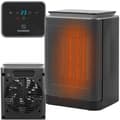 Ceramic Electric Heater 1500W with LED Display, Timer, Black