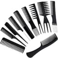 Hairbrush Set 10-pack Heat-Resistant Brushes Black 18.5-22 cm