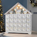 Miniatyrbillede 1 af 5: 24 Dages Hvid Træ LED Julekalender Opbevarings Skuffe
