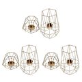 Miniatyrbild 1 av 5: Set med 6 Gyllene Geometriska Metall Tealight Ljusstakar för Vardagsrum & Badrumsdekorationer
