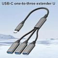 Miniatyrbilde 2 av 5: OTG-utvider splitter USB-C / Type-C til USB-A Grey