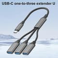 Miniatyrbillede 2 af 5: OTG Expander Splitter USB-C / Type-C til USB-A Grey