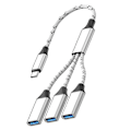 Miniatyrbilde 1 av 5: OTG-utvider splitter USB-C / Type-C til USB-A Silver