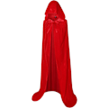Miniatyrbillede 1 af 5: Hel længde balaclava fløjls kappe Halloween Fancy Cape Kostumer (Rød, 170cm)