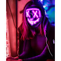 Pikkukuva 3 / 5: 1 LED-valo, pelottava Halloween, hehkuva neon-naamio 3 valaistustilalla ja El-johdolla