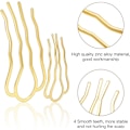 Miniatyrbilde 3 av 5: 10 stk Chignon-nåler Hårspenne Sinklegering Hårspenne U-formet 4-tannet Dame-stil Hårspenne Twist Gull Hårspenne DIY for Kvinner U