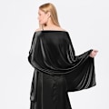 Miniatyrbilde 3 av 4: Grå sateng skjerf sjal kvinner bryllup skjerf egnet for aftenkjole elegant chic sjal s
