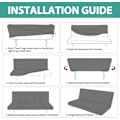 Miniatyrbild 5 av 5: Armlös soffa sängöverdrag (mörkblå) stretch futonöverdrag sofföverdrag soffa futon möbler pro