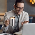 Miniatyrbild 3 av 5: Rostfria espressokoppar - Dubbelväggig isolerad mugg för kaffe
