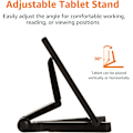 Miniatyrbillede 4 af 5: Justerbar Tablet Holder, Sort, Multifunktionel Stabil Triangul