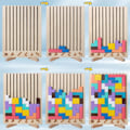 Miniatyrbilde 2 av 5: Treblokkpuslespill Hjernepuslespill for småbarn Tangram Intellektuelt puslespill Fargerikt 3D Byggeblokkspill G