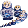 Miniatyrbilde 1 av 4: Nesting Dolls, 10 stykker, Serie med russiske dukker Matryoshka Russiske dukker 10 stykker i malt tre? Håndverk I