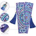 Pikkukuva 3 / 5: (2 kpl) VETPW Timantti-kirjanmerkkisarja nahkaisen tupsun kanssa, 5D DIY Mandala timanttimaalauskirjanmerkit, Maalaa J