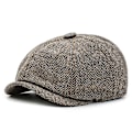 Miniatyrbild 1 av 2: Nyhetspojke Stil Platt Kepskärm Mössa Herr Dam Khaki Panel Peaky Herringbone Tweed Ret