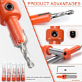 Miniatyrbild 4 av 4: 5 st 8 mm Träfasade Borr Bits Countersink Fasade Countersink Borr Bits för Träbearbetning med Hex Nyckel och Skruvar