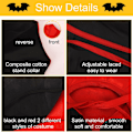 Miniatyrbillede 3 af 5: Halloween kattekostume, rød sort kat vampyrkostume sød vampyrkostume kæledyr kattekappe hundekappe H