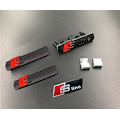 Miniatyrbild 1 av 3: (Svart) 4 st S-logotyplinjeemblem, 3D-logotypmetallemblem, bilexteriöemblemtecken för A3 A4 A5 A6 A7 A8 Q2 Q3 Q4 Q5 Q7 S3