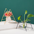 Miniatyrbillede 4 af 5: Egnet til bryllupscenterstykker (Stor størrelse - Guld), Metal Blomster Vaseholder, Sockel Vaseholder, Rektangulær