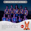 Miniatyrbilde 5 av 5: 10 stk. Refleksvest (oransje) - Refleksvest for løping, refleksvest med sikkerhet