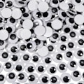 Miniatyrbillede 1 af 5: 300 stk. 15mm Vippeøjne Sorte Hvide Runde Plastik Klæbestikker til Scrapbooking Håndværk Tilbehør DIY Håndværk Dukke D