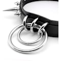 Miniatyrbillede 2 af 4: Sort Goth Punk PU Læder Choker O Ring Halskæde Unisex