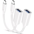 Miniatyrbild 1 av 5: 2 st vita USB C hane till USB 3.0 hona adapter 2-pack, Thunderbo