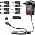 Miniatyrbild 1 av 5: 30W Universell AC till DC 3V 4.5V 5V 6V 7.5V 9V 12V 2.1A Växelströmsadapter med 9 LED-kontakter