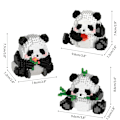 Miniatyrbillede 2 af 5: (Julegave) 3 i 1 Panda Byggeklodser Legetøj Byggelegetøj Dyr Klodser Byggeklodser Figurer Dyrelegetøj 720 Stykker P