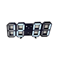 Miniatyrbillede 1 af 5: Sort 3D LED Digital Væg Ur Stort Lysende Vækkeur Lydløs Snooze Funktion Justerbar Lysstyrke 12/24 Timer Da
