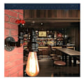 Miniatyrbillede 3 af 4: Loft Industrielt Vægskinne Rør Vandrør Retro Sort Jern Lysekrone Lampe Lys til Stue Soveværelse Restaura