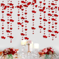 Miniatyrbillede 1 af 5: 4 stk. 16 meter Dobbeltsidede Hjerteformede Metalbånd til Valentinsdag, Røde Hjerteformede Designs, Forlovelse