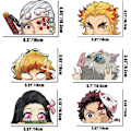 Pikkukuva 2 / 5: 6 KPL Anime Auto Tarrat Slayer Demon Rengoku Auto Tarvikkeet Uzu