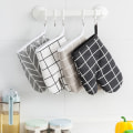 Miniatyrbild 4 av 5: 4-pack Svarta Rutiga Mikrovågsugnsvantar, Mikrovågsugnshandskar, Kökshandskar, Ugnshandskar, Värmebeständiga Kökshandskar, Isolerade C