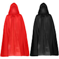Miniatyrbillede 1 af 5: 2 stk. hættekappe, sort hættekappe til Halloween, heksefancydress, julefancykappe Ki