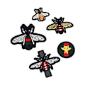 Miniatyrbild 5 av 5: 4 st Bee Broderade Stryk-på-lapp Broderi Applikation av DIY Fa C