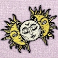 Miniatyrbillede 4 af 5: Broderet patch i form af solen og månen, til at sy eller stryge på Z