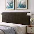 Miniatyrbilde 5 av 5: Sengegavltrekk, Brun 150-170 cm, Elastisk sengegavlbeskyttelsestrekk, all-inclusive design soli
