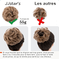 Pikkukuva 4 / 5: Tumma Musta - Hiukset Suuret Hiustenpidennykset Kiharat Aaltoilevat Scrunchie Hiukset Luonnollinen Tekohiukset Pulla Elastinen Naisille Tytölle D