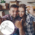 Miniatyrbillede 5 af 5: Personlig Hus Nøglering til Par: 2 stk. Nøglering i Rustfrit Stål til Par, Hus Nøgleringssæt, Kærlighedspar Nøglering, Housewa S