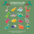 Miniatyrbilde 2 av 5: Dinosaur-lapp, 16 stk Stryke-på lapper, Dinosaur-merke, Selvklebende K