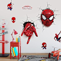Pikkukuva 1 / 5: Spider-Man 3D -seinätarra, lasten ja poikien 3D -hämähäkkiseinätarrat ja tarrat, makuuhuone, olohuone, h