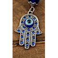Miniatyrbild 4 av 4: Nyckelring med onda ögat Hamsa Fatima Hand Skydd Charm Lycka Amulett B