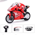 Miniatyrbillede 1 af 4: Rød lokomotiv motorcykel fjernstyret 1 stk, perfekt afbalanceret, lyseffekter, glidende, hurtig acceleration, ergonomisk G