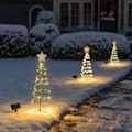 Miniatyrbillede 4 af 5: (Varmt Hvidt) Udendørs Solcelledrevet Kunstigt Juletræ Dekoration, Solcellehavelys, Jule LED Lys Træ Deko C