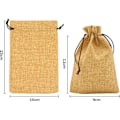Pikkukuva 3 / 4: Khaki 30 kpl 10 x 15 cm pellavapussit, uudelleenkäytettävät lahjapussit, säkit kiristysnyörillä