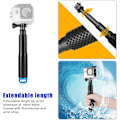 Miniatyrbild 3 av 5: 19\" Teleskopisk Monopod i Aluminium (Röd, Slumpmässig Repfärg) för GoPro Hero 10/9/8/7/6/5/4/3+/3/Hero(2018)/Fusion Cross C