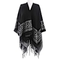 Miniatyrbilde 5 av 5: Elegant og varm åpen firkantet sjal poncho for kvinner høst vinter F