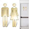 Miniatyrbild 1 av 5: Guld Toalett Skylt Toalettplatta för Badrum, 1 Par Dörr Namnskylt Toalett Skylt Dekaler Skylt Symbol Män och Kvinnor Bad